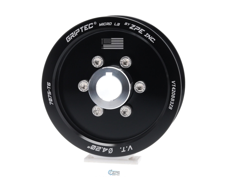 4.20" 8 Rib ZPE GripTec® 2pc Vortech YSi/JT/V3 L3 Black Pulley & Hub Kit