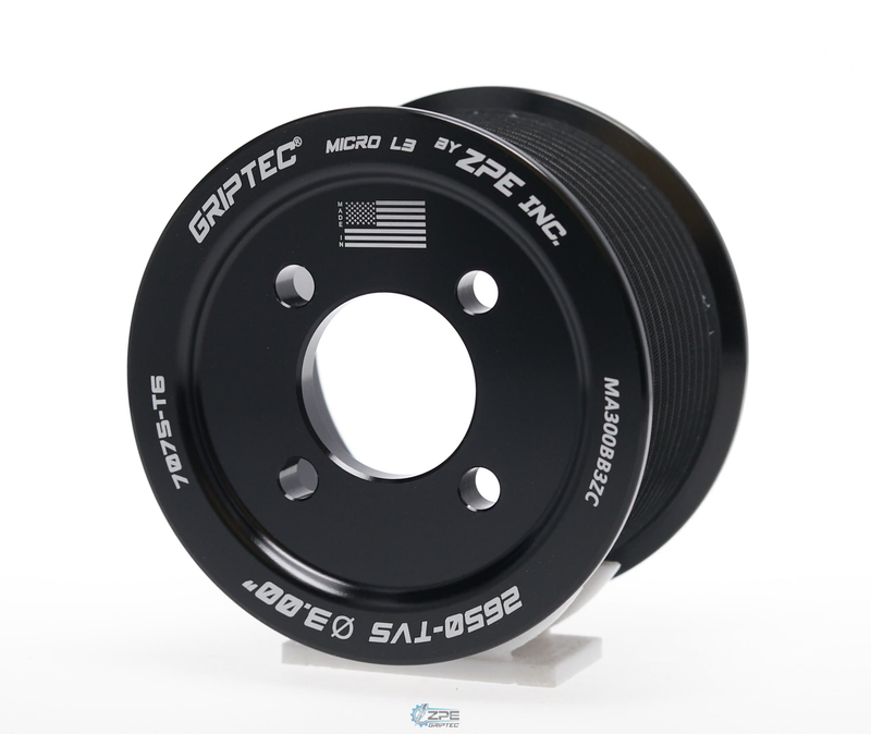 Representative photo - 5.70" 2pc 12 Rib "Standard" Black L3 Pulley Only