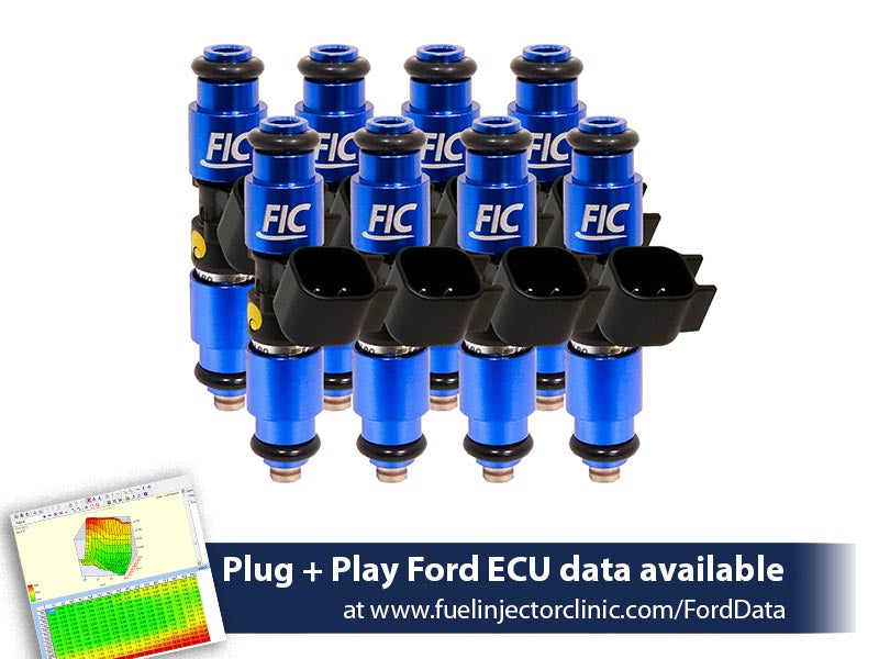 1440cc (140 lbs/hr at 43.5 PSI fuel pressure) FIC Fuel Injector Clinic Injector Set for Ford F150 (2004+) Ford Lightning (1999-2004) Injector Sets (is407-1440h-WSC)