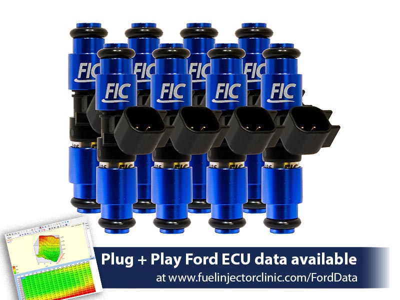 1650cc (180 lbs/hr at 58 PSI fuel pressure) FIC Fuel Injector Clinic Injector Set for Ford F150 (2004+) Ford Lightning (1999-2004) Injector Sets (is407-1650h)