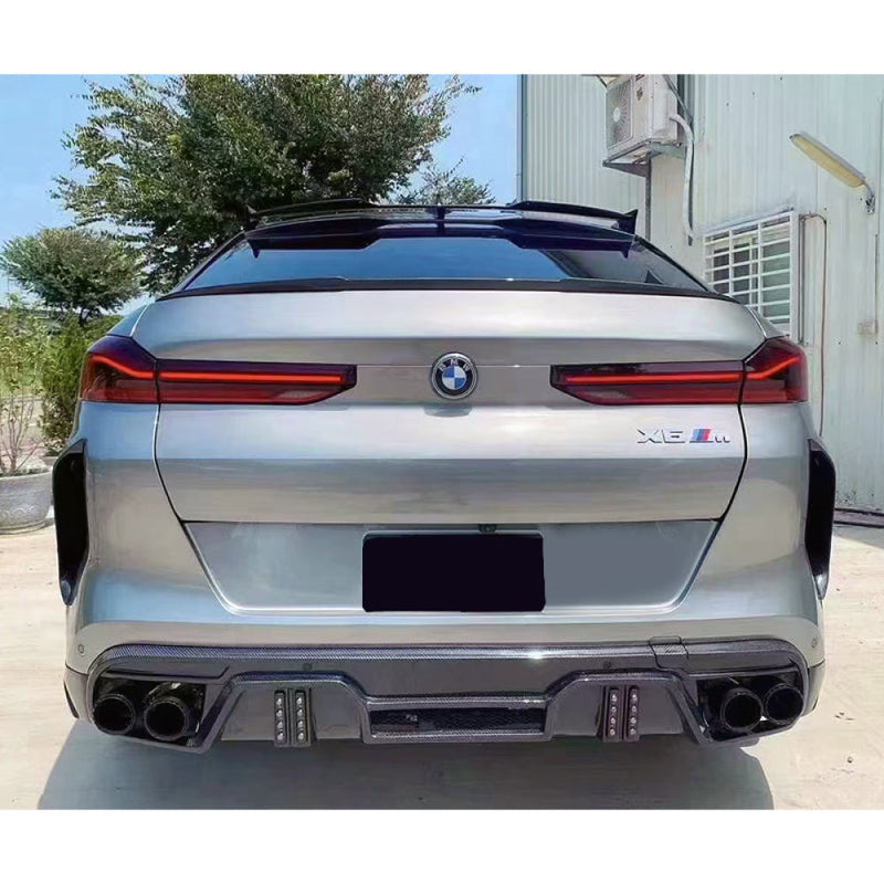 2019-2023 BMW X6M Carbon Fiber LD Style Rear Diffuser with LED Lights | F96