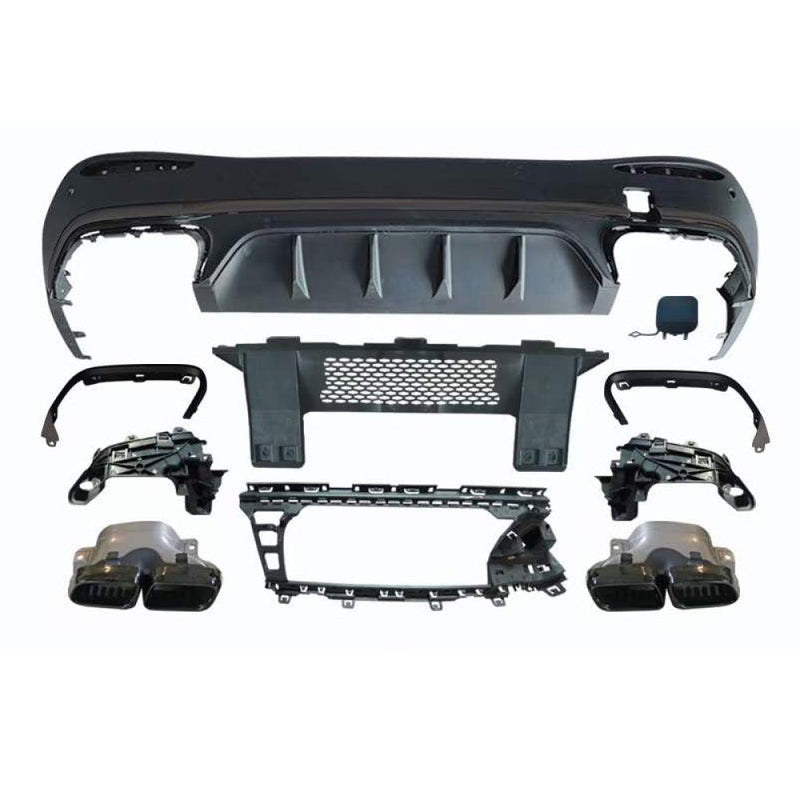 2023+ Mercedes-Benz GLC-Class Gloss Black GLC63 AMG Style Rear Diffuser with Quad Tips | X254