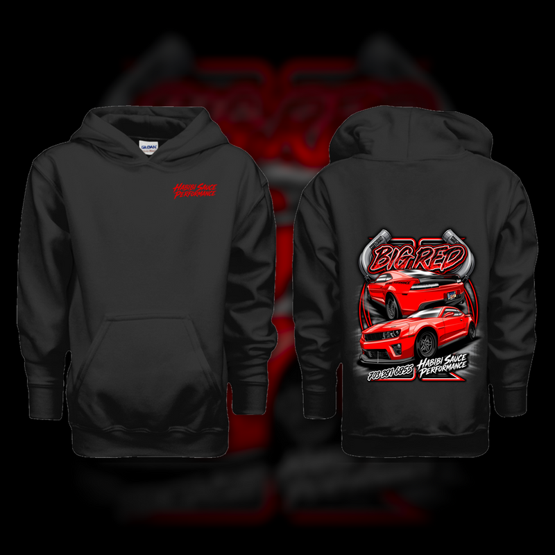 HSP Big Red Kids Hoodie front and back