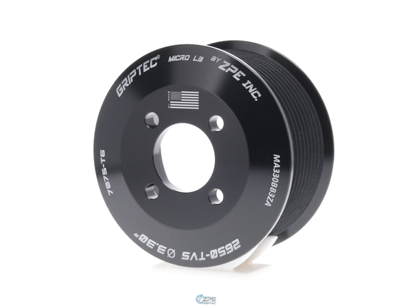 Representative photo - 3.30" 5 Rib ZPE GripTec® 2pc Edelbrock TVS L3 Black Pulley Only