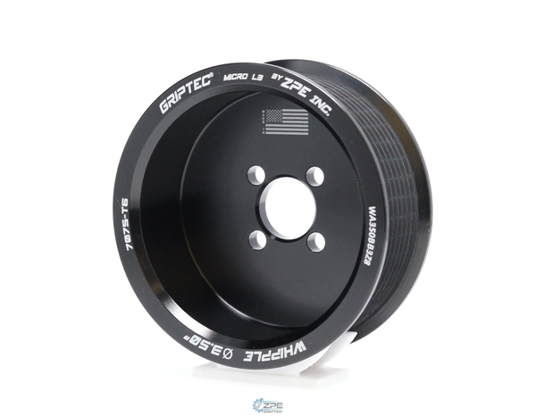 Representative photo - 3.50" 8 Rib ZPE GripTec® Whipple Lightning/04-07 L3 Black Pulley