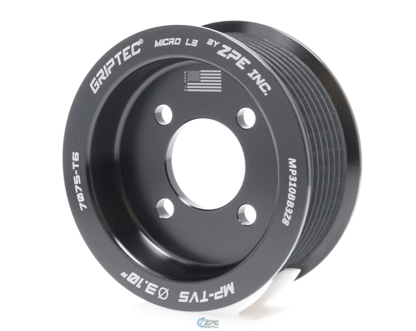 Representative photo - 3.10" 7 Rib ZPE GripTec® 2pc Magnuson TVS L3 Black Pulley Only