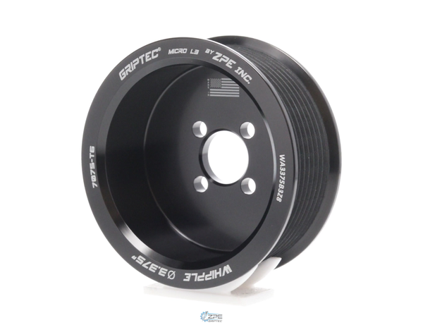 Representative photo - 3.375" 8 Rib ZPE GripTec® Whipple Lightning/04-07 L3 Black Pulley
