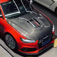 2012-2018 Audi A6/S6/RS6 Glass Engine Cover Carbon Fiber Hood | C7/C7.5 4