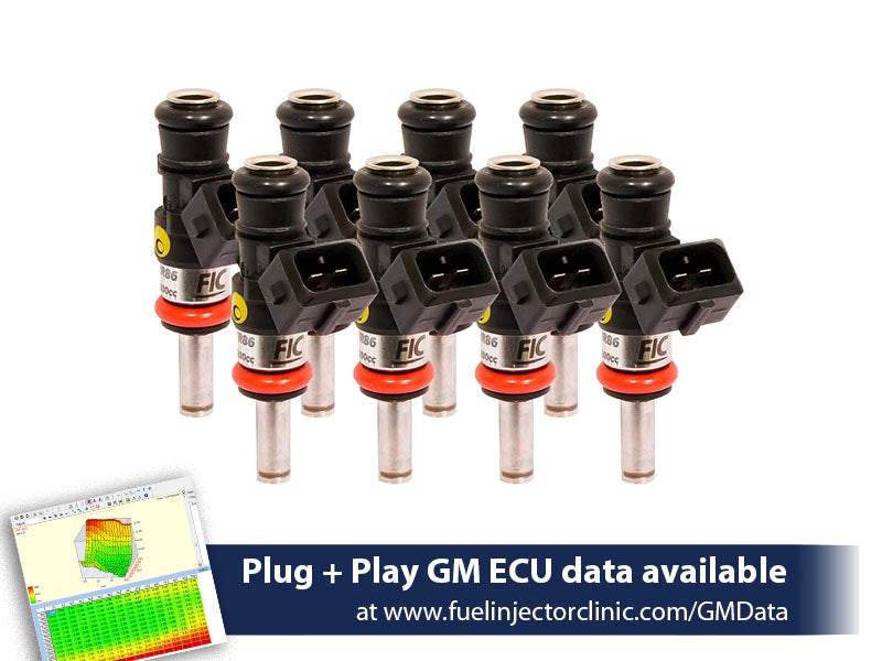1200cc (130 lbs/hr at OE 58 PSI fuel pressure) FIC Fuel  Injector Clinic Injector Set for LS3, LS7, LSA, L76, L92, and L99 engines (High-Z) (is303-1200h)