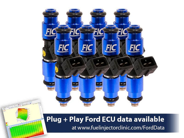 1200cc (130 lbs/hr at 58 PSI fuel pressure) FIC Fuel  Injector Clinic Injector Set for Ford F150 (2004+) Ford Lightning (1999-2004) Injector Sets (is407-1200h-WSC)