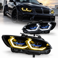 2006-2010 BMW 3-Series/M3 Yellow-White DRL Ikon Style LED Headlights | E92/E93 Pre-LCI