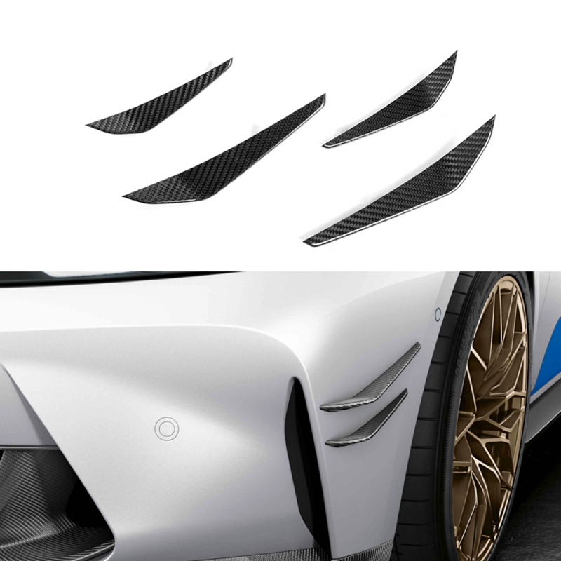 2021+ BMW M3/M4 Carbon Fiber M Performance Style Front Bumper Canards | G80/G82/G83