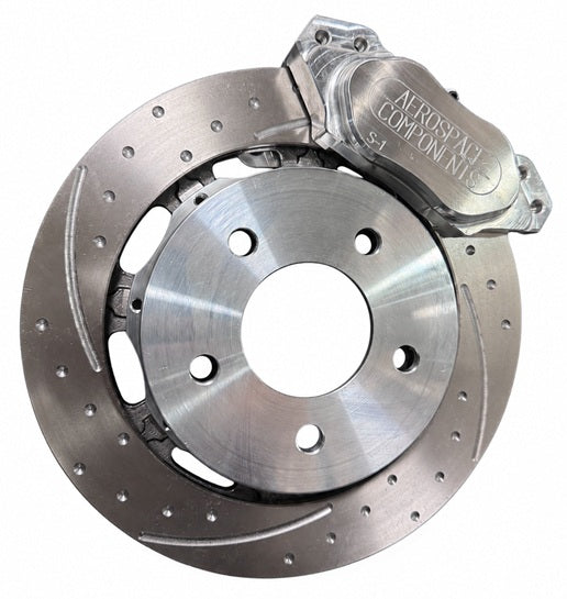 4 Piston Pro Street Dimpled and Slotted Front Brake Kit 2015-26 Mustang