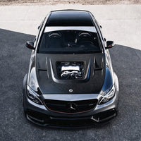 2015-2023 Mercedes C-Class/C43 AMG Glass Engine Cover Carbon Fiber Hood | W205/S205/C205 2