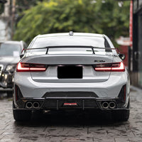 2023+ BMW 3-Series Carbon Fiber 3 Piece Rear Diffuser with LED Brake Light | G20 LCI 2