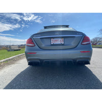 2017-2020 Mercedes-Benz E-Class Carbon Fiber Rear Diffuser with LED Brake Light and Exhaust Tips | W213 2