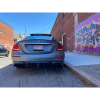 2017-2020 Mercedes-Benz E-Class Carbon Fiber Rear Diffuser with LED Brake Light and Exhaust Tips | W213 4